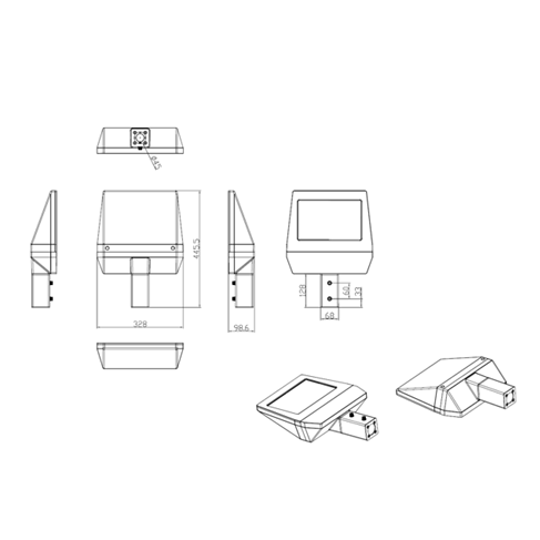 Ottoway Series - Round Tube Mounting Dimensions