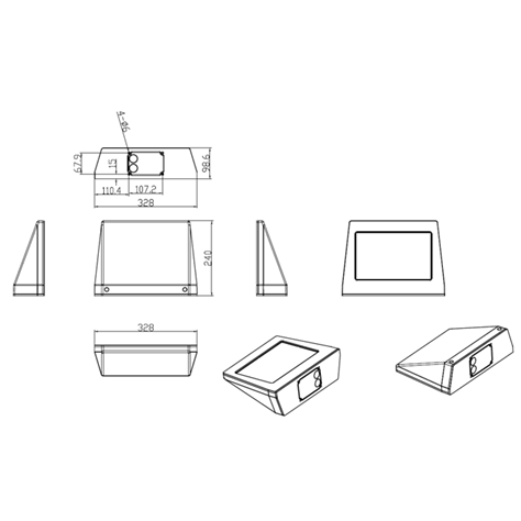 Ottoway Series - Full Wall Mounting Dimensions