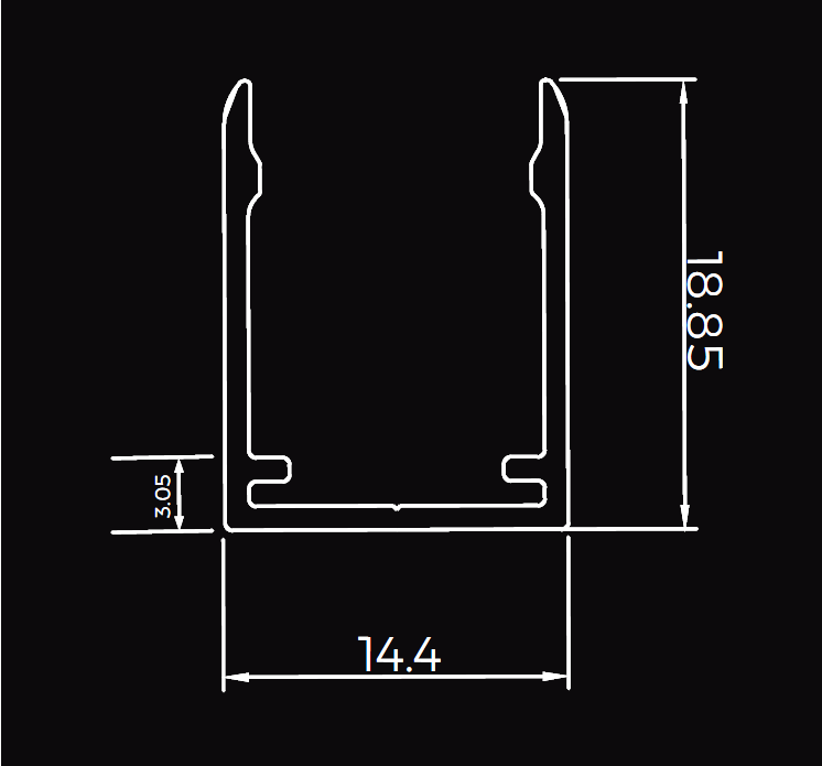 Neon Strip - AHS1224 - Mounting Channel